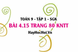 Bài 4.15 Toán 9 tập 1 SGK Kết nối tri thức